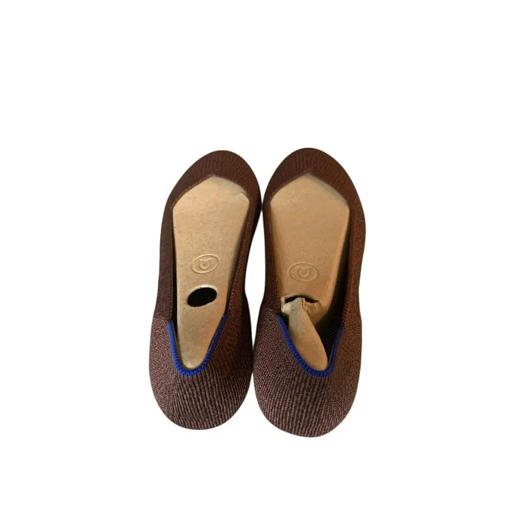 Rothy's The Point Flat Truffled Python Retired Neutral Brown Womens Size 7
